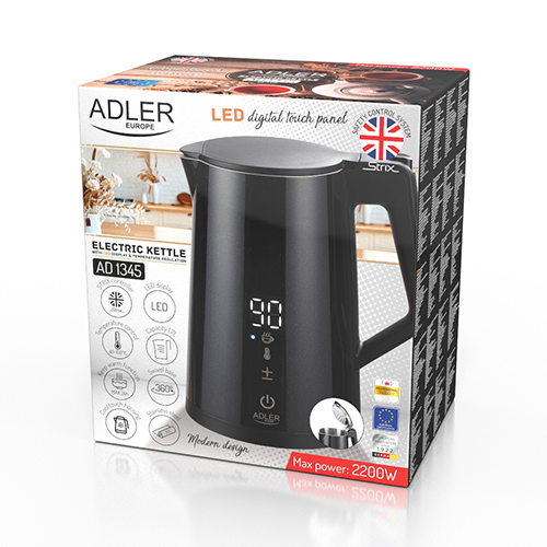Elektrická kanvica Adler LED s reguláciou teploty 1,7L STRIX